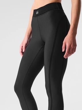 ALO Yoga Black High-Rise Seam Detail Leggings